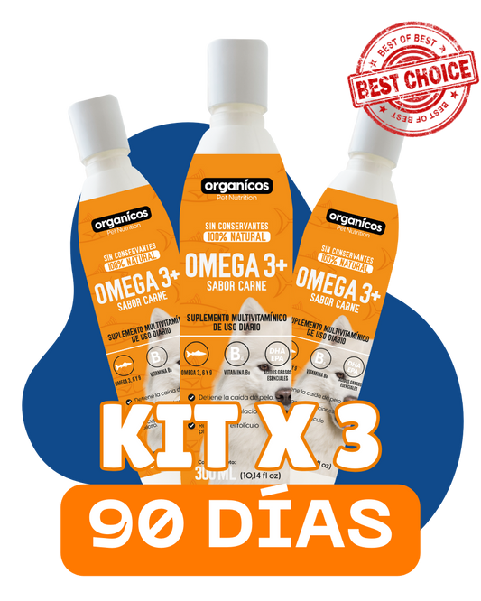 KIT X 3 Omega 3+ Sabor Carne 300 ml | 90 Días