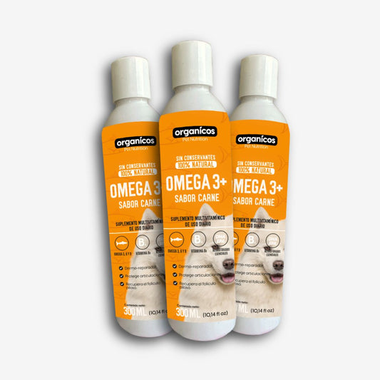 Omega 3+ Sabor Carne 300 ml | Suplemento Multivitamínico